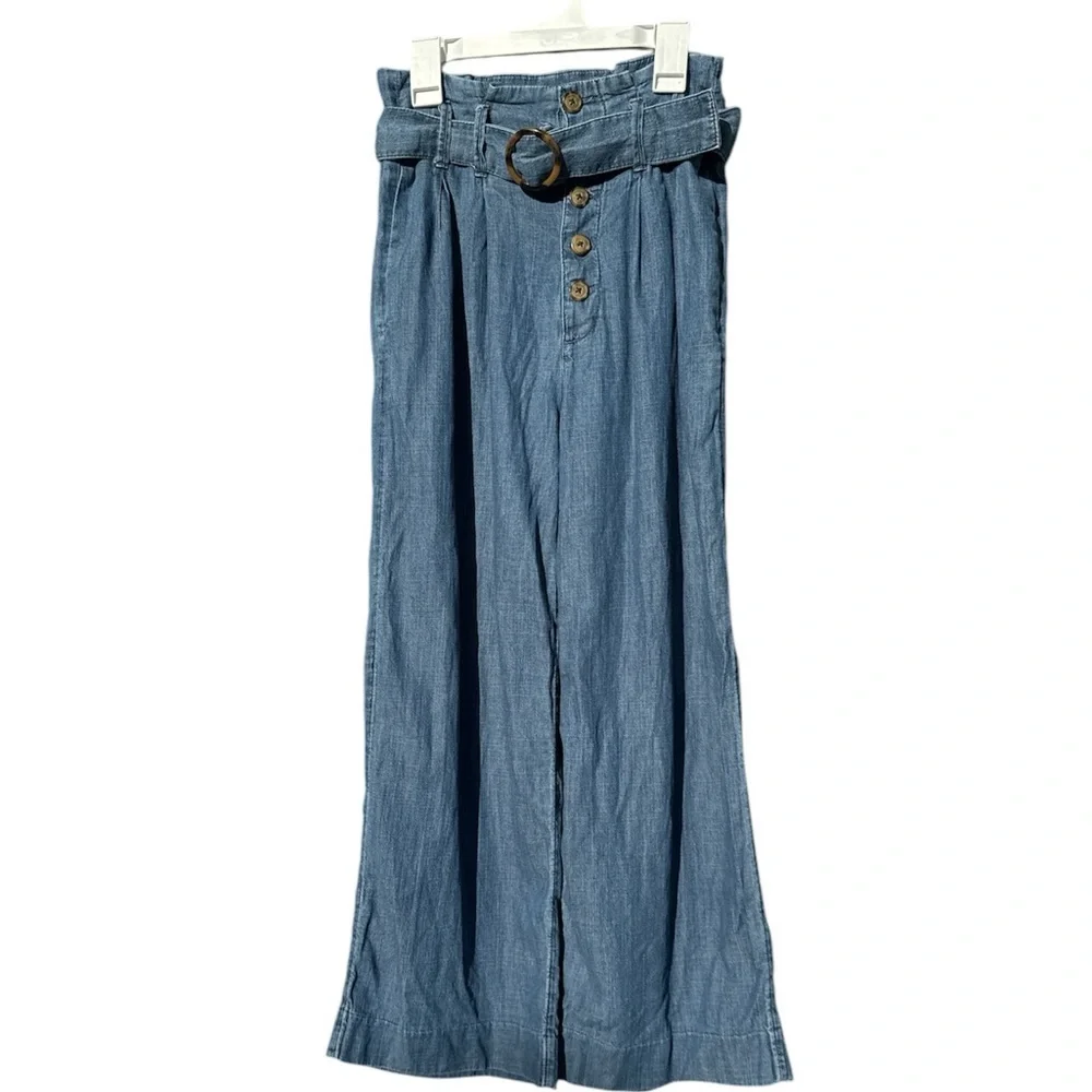 Abercrombie & Fitch Women's‎ Wide-Leg Chambray Pants Size XS – Paperbag Waist